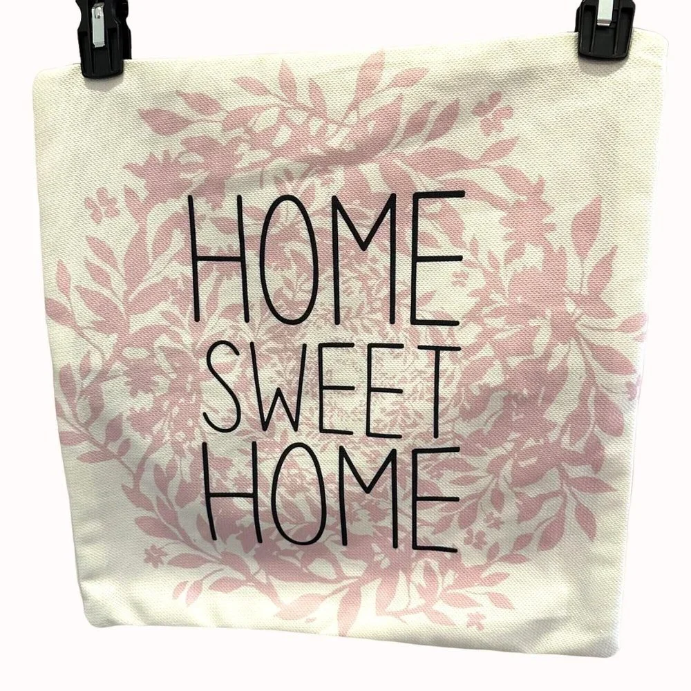 Unbranded 2 Pillowcase Covers Home Sweet Home Handmade Zip Closure Home Decor